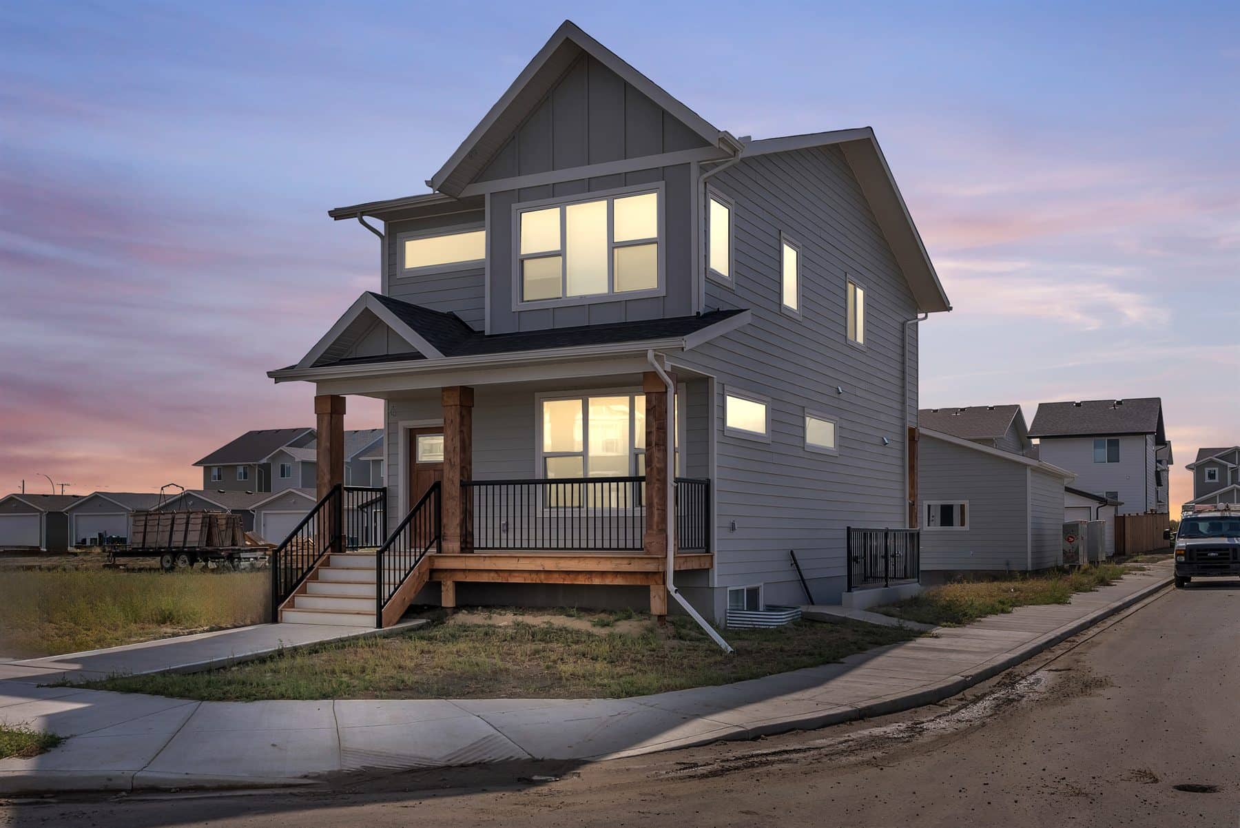 Saskatoon twilight real estate photography - exterior listing hero image